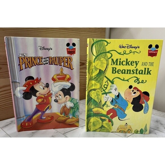 Disneys Wonderful World Of Reading Books Lot Of 2 Mickey And The Beanstalk - Picture 1 of 3